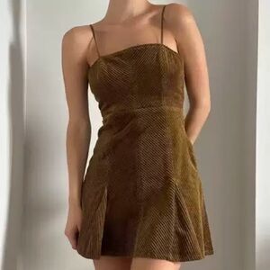 UO Kensie Corduroy Lace-Back Mini Dress